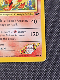 Pokemon TCG - Blaine's Arcanine - 1/132 - Holo - Gym Challenge - HP - Image 5