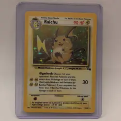 Pokemon TCG Raichu Fossil 14/62 Holo Rare Unlimited English Card - Image 1