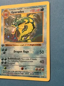 Pokemon Gyarados 6/102 Base Set 1st Edition Shadowless Holo Vintage - Image 2