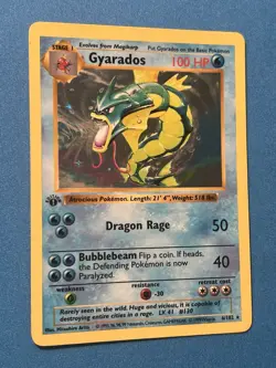 Pokemon Gyarados 6/102 Base Set 1st Edition Shadowless Holo Vintage - Image 3