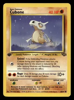 Cubone 50/64 Common Jungle 1st Edition WOTC Pokemon LP - Image 1