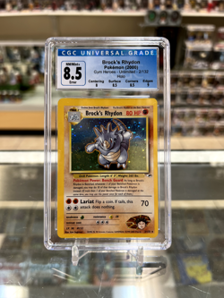 2000 POKEMON GYM HEROES BROCK'S RYHDON UNLIMITED CGC 8.5 NM DOUBLE ERROR SEE - Image 1