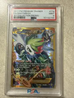 Pokemon 2017 Premium Trainer XY Collection Promo #77a FA/Shaymin EX, PSA 9 - Image 1