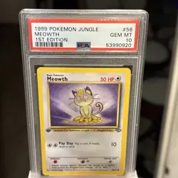 1999 Pokemon Meowth - PSA 10 Gem Mint - 1st Edition Jungle #56/64 (Non-Holo) - Image 1