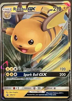 Raichu GX SM213 - Black Star Promo - Ultra Rare Pokemon Card - Near Mint (NM) - Image 1