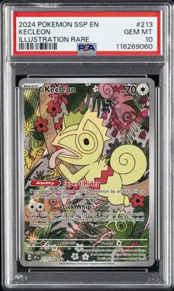 2024 POKEMON SSP EN-SURGING SPARKS ILLUSTRATION RARE #213 KECLEON PSA 10 - Image 1