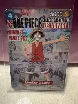 One Piece Monkey D. Luffy US Voyage College Basketball Card Rutgers Promo - Image 1