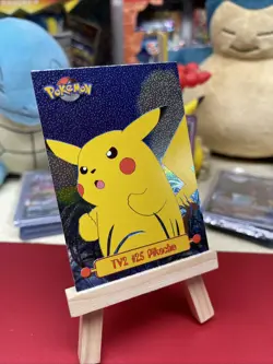 Pokemon Topps TV2 #25 Pikachu Embossed Black Logo plus free bonus card🔥 - Image 2