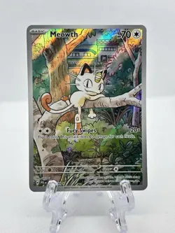 Meowth 106/094 Phantasmal Flames Holo Illustration Rare Pokemon English PFL NM - Image 1