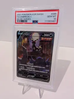 UMBREON V FA PSA 10 2021 POKEMON EEVEE HEROES KOREAN #085/069 SWSH - Image 2