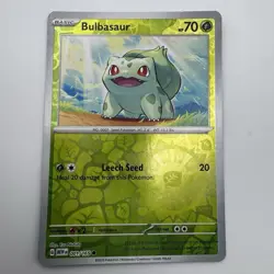 Pokemon TCG Bulbasaur 001/165 Scarlet & Violet 151 Reverse Holo Common Near Mint - Image 1
