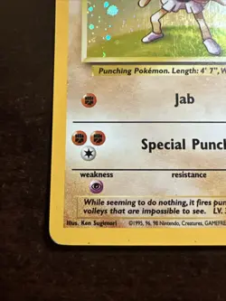 Hitmonchan 8/130 Holo Rare Pokemon TCG Base Set 2 MP - Image 5