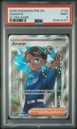 2025 POKEMON PRE EN-PRISMATIC EVOLUTIONS ULTRA RARE #132 AMARYS PSA 9 - Image 1