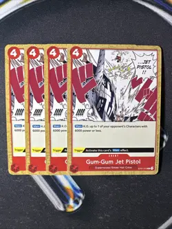 4x One Piece TCG Gum-Gum Jet Pistol ST01-015 Straw Hat Crew ENGLISH NM x4 - Image 1