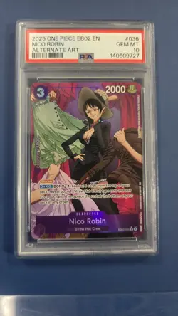 One Piece CCG Nico Robin EB02-036 Anime 25th Alt Art Foil Rare English PSA 10 - Image 1