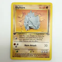 Rhyhorn 61/64 Common Jungle 1st Edition Non Holo Pokemon Card WOTC - Image 1