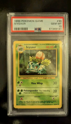 PSA 10 GEM 💎 1999 BASE SET POKEMON IVYSAUR 30/102 #30 WOTC GRADED CARD - Image 1