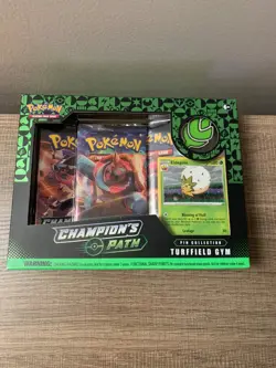 Pokemon TCG Cards NEW Sealed Champions Path Pin Collection Turffield Gym - Image 1