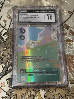 CGC 10 Digimon Card Game Terriermon ST17-02 SR Alt Art Limited Billion Bullet 2 - Image 1