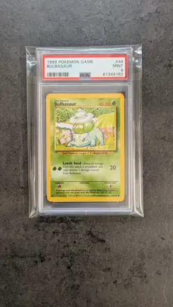PSA 9 MINT 1999 BASE SET POKEMON BULBASAUR 44/102 #44 WOTC TCG GRADED CARD - Image 3