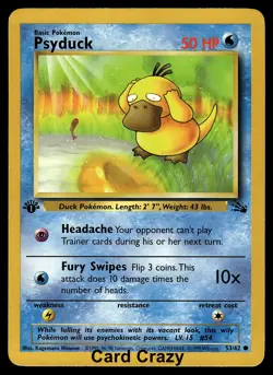 1st Edition Psyduck 53/62 Common - Fossil Pokemon Card - Image 1