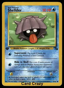 1st Edtion Shellder 54/62 Common - Fossil Pokemon Card - Image 1