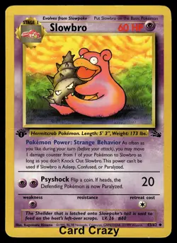 1st Edition Slowbro 43/62 Uncommon - Fossil Pokemon Card - Image 1