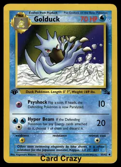 1st Edition Golduck 35/62 Uncommon - Fossil Pokemon Card - Image 1