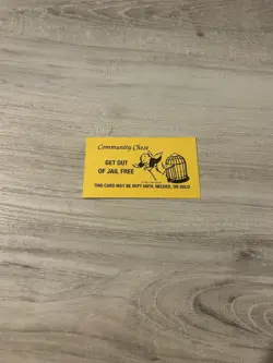 1999 Monopoly Community Chest Card GET OUT OF JAIL FREE - Image 1