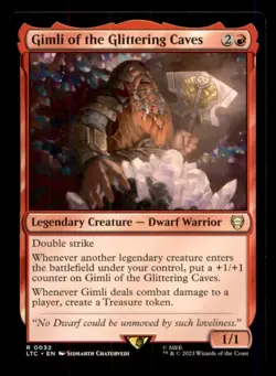 Gimli of the Glittering Caves LP Light Play Middle Earth Commander MTG [11859] - Image 1