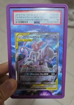 Mewtwo & Mew GX FA Black Star Promo SM191 - Pokemon Sole & Luna - ENG - PSA 10 - Image 1
