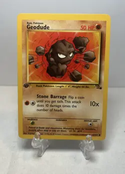 Pokemon TCG Fossil 1st Edition #47/62 Geodude LP+ Vintage - Image 1