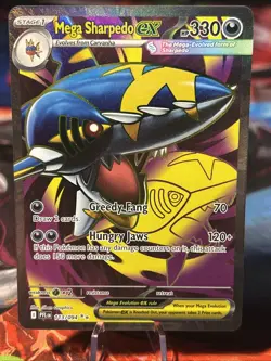 2025 POKEMON PFL EN-PHANTASMAL FLAMES 113 MEGA SHARPEDO EX ULTRA RARE NM/M - Image 1