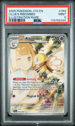 2025 POKEMON JTG EN JOURNEY TOGETHER 164 LILLIE'S RIBOMBEE ILLUSTRATION PSA 9 - Image 1