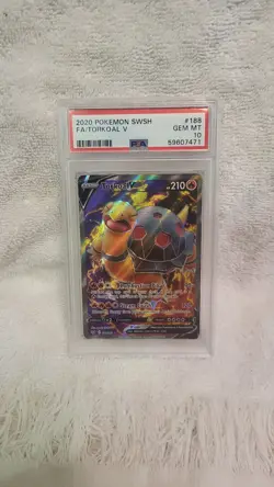 2020 Pokemon: TORKOAL V 188/202 - [Sword & Shield Base Set] Gem Mint - PSA 10 💎 - Image 1