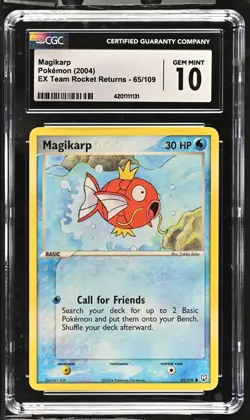 Pokemon Magikarp EX Team Rocket Returns 2004 Regular #65 CGC 10 Gem Mint - Image 1