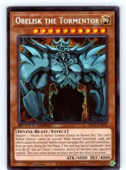 Obelisk the Tormentor Prismatic Secret Rare 1st Edition SBC2-ENB01 LP - Image 1