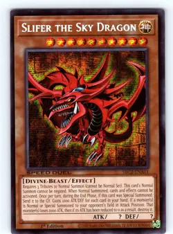 Slifer the Sky Dragon Prismatic Secret Rare 1st Edition SBC2-ENA01 LP - Image 1