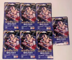 7x One Piece OP14 - THE AZURE SEA’S SEVEN - Sleeved Blister Booster Packs Lot - Image 1