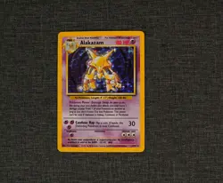 Alakazam 1/102 Holo Rare Base Set Pokemon Card - Ships Fast - Well protected - Image 1