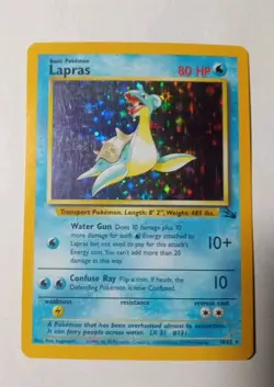 Lapras Holographic Pokemon Card 10/62 Fossil Rare - Image 2