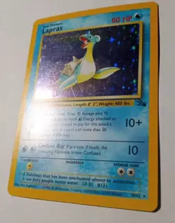 Lapras Holographic Pokemon Card 10/62 Fossil Rare - Image 4