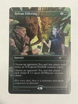 Sylvan Offering NM Borderless Foil Festival in a Box Secret Lair MTG - Image 1