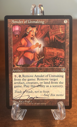 MTG Artist Proof Amulet of Unmaking Mirage Magic The Gathering Reserved List - Image 1