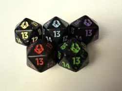 MTG AVATAR SET OF 5 COLORS SPINDOWN D20 DICE LOT MAGIC THE GATHERING PRERELEASE - Image 1
