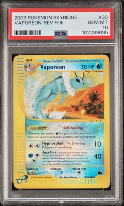 Pokemon PSA 10 Vaporeon #33 Reverse Foil Skyridge 2003 English - Image 2