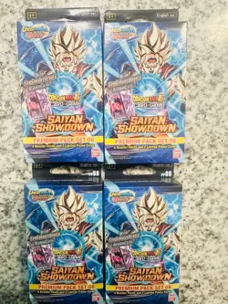 Dragon Ball Super Card Game Saiyan Showdown Premium Pack Set 06 English Lot of 4 - Image 1