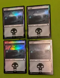MTG 4 x *FOIL * Lord Of The Rings SWAMP #266 NM - Image 1