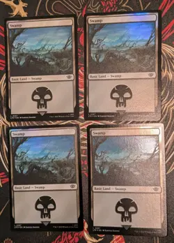 MTG 4 x *FOIL * Lord Of The Rings SWAMP #267 NM - Image 1