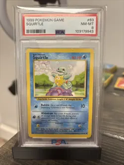 Pokemon TCG Squirtle Base Set Unlimited Common PSA 8 - Image 1